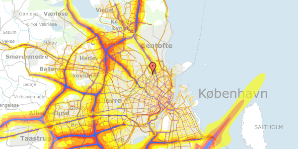 Trafikstøjkort på Bispebjerg Bakke 18A, st. th, 2400 København NV