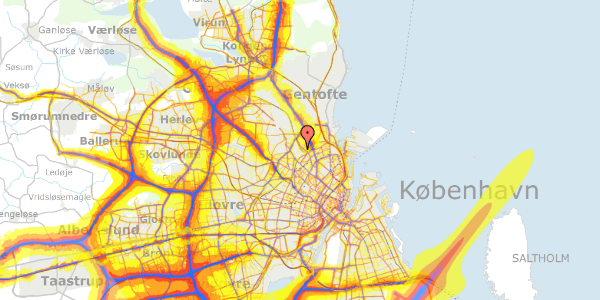 Trafikstøjkort på Bispebjerg Bakke 18L, st. th, 2400 København NV