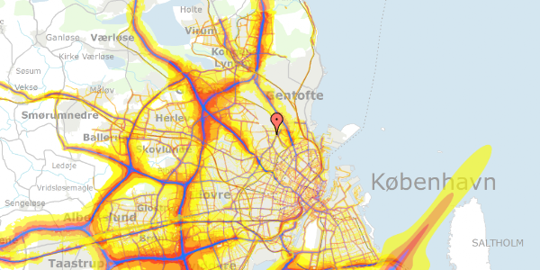 Trafikstøjkort på Bispebjerg Parkallé 102, 2400 København NV