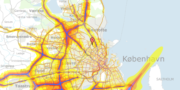 Trafikstøjkort på Bispebjergvej 51, 1. tv, 2400 København NV