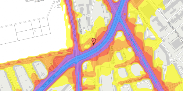 Trafikstøjkort på Bispeparken 1, 1. tv, 2400 København NV