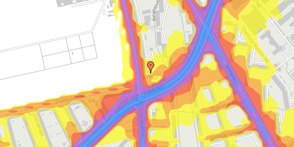 Trafikstøjkort på Bispeparken 6, 1. th, 2400 København NV