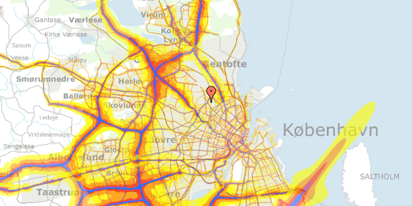 Trafikstøjkort på Bispeparken 10, st. th, 2400 København NV