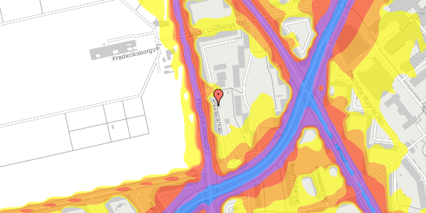 Trafikstøjkort på Bispeparken 14, 4. th, 2400 København NV