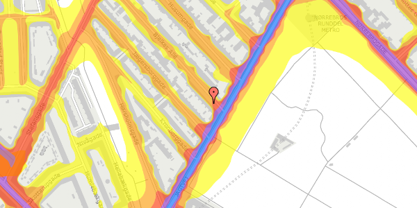 Trafikstøjkort på Bjelkes Allé 3, st. th, 2200 København N