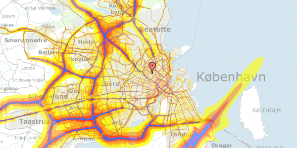 Trafikstøjkort på Bjelkes Allé 4, 1. 1, 2200 København N