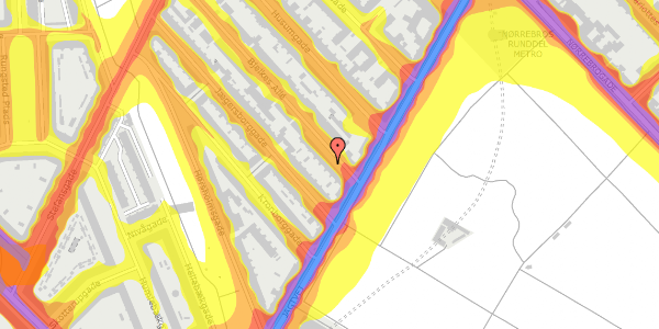 Trafikstøjkort på Bjelkes Allé 5, 3. th, 2200 København N