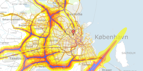 Trafikstøjkort på Bjelkes Allé 12, st. 1, 2200 København N