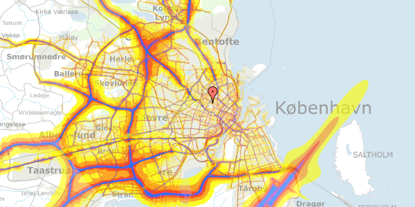 Trafikstøjkort på Bjelkes Allé 12, 3. 4, 2200 København N