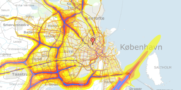 Trafikstøjkort på Bjelkes Allé 22, 1. 11, 2200 København N