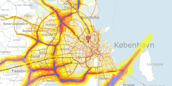 Trafikstøjkort på Bjelkes Allé 24B, st. , 2200 København N