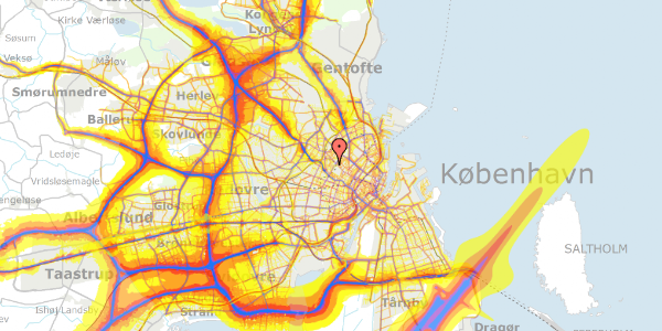 Trafikstøjkort på Bjelkes Allé 34, 2. 36, 2200 København N