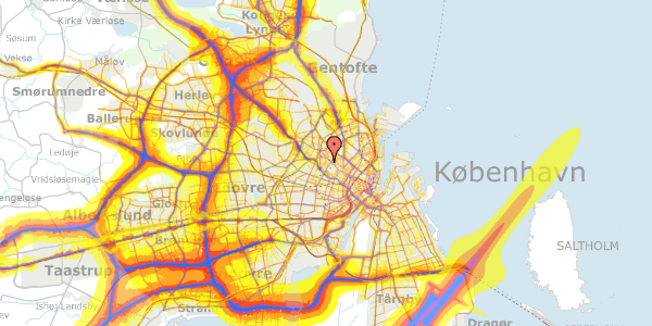 Trafikstøjkort på Bjelkes Allé 44, 2200 København N