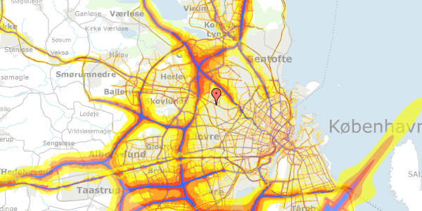 Trafikstøjkort på Bjergstedvej 1, 2700 Brønshøj