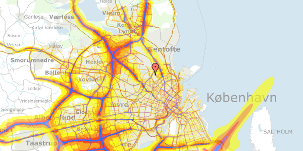 Trafikstøjkort på Bjergvænget 14, 2. th, 2400 København NV