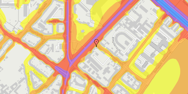 Trafikstøjkort på Blegdamsvej 8, st. th, 2200 København N