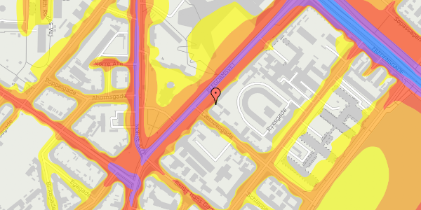 Trafikstøjkort på Blegdamsvej 10, 1. th, 2200 København N