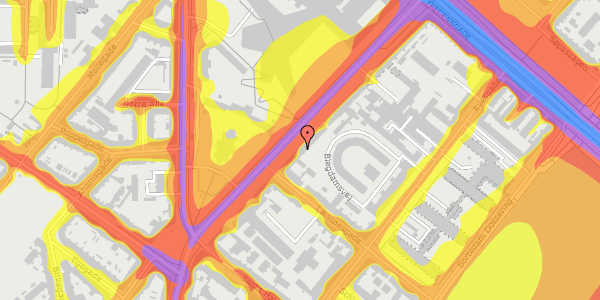 Trafikstøjkort på Blegdamsvej 12A, st. tv, 2200 København N