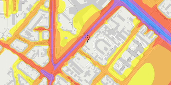 Trafikstøjkort på Blegdamsvej 12A, 3. tv, 2200 København N