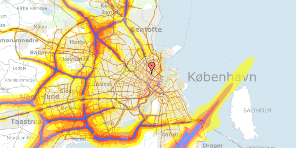 Trafikstøjkort på Blegdamsvej 12B, 1. tv, 2200 København N