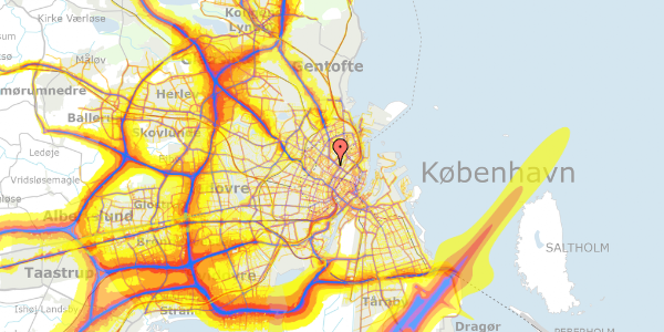 Trafikstøjkort på Blegdamsvej 12B, 2. th, 2200 København N