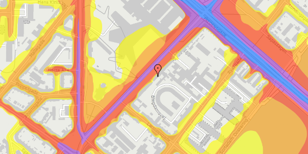 Trafikstøjkort på Blegdamsvej 18, 1. tv, 2200 København N