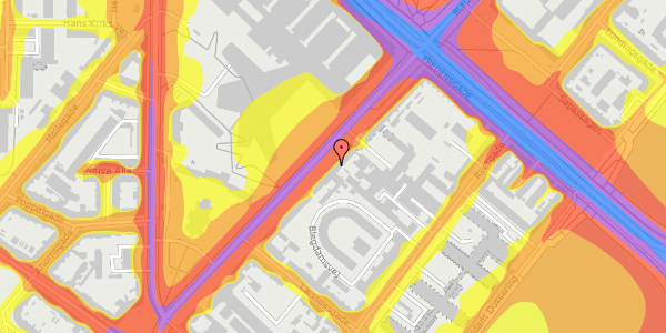 Trafikstøjkort på Blegdamsvej 22, kl. , 2200 København N