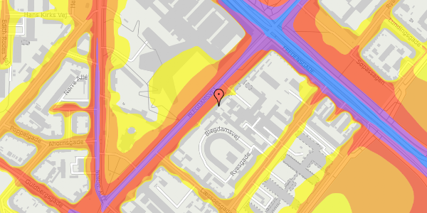 Trafikstøjkort på Blegdamsvej 22, 4. tv, 2200 København N