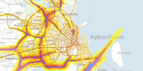 Trafikstøjkort på Blegdamsvej 24A, 2200 København N