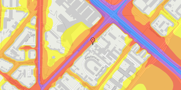 Trafikstøjkort på Blegdamsvej 24, kl. , 2200 København N