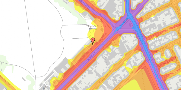 Trafikstøjkort på Blegdamsvej 29B, st. th, 2100 København Ø