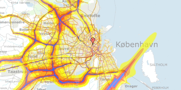 Trafikstøjkort på Blågårdsgade 9A, 1. tv, 2200 København N