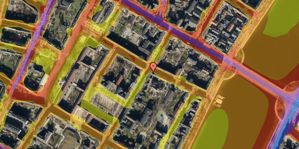 Trafikstøjkort på Blågårdsgade 13, 1. tv, 2200 København N