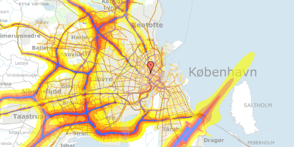 Trafikstøjkort på Blågårdsgade 16A, 3. th, 2200 København N