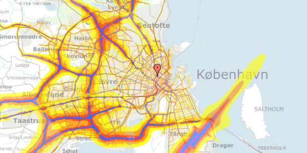 Trafikstøjkort på Blågårdsgade 23B, 4. , 2200 København N