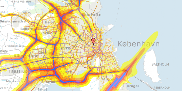 Trafikstøjkort på Blågårdsgade 30A, st. tv, 2200 København N