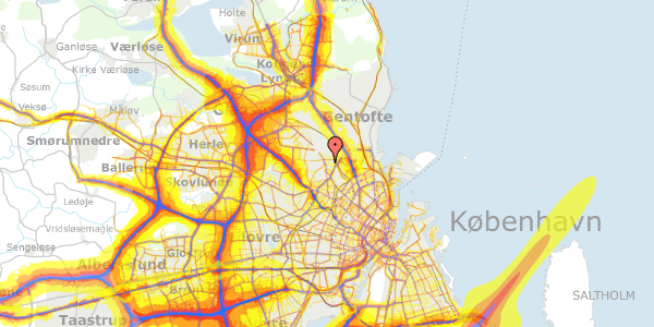 Trafikstøjkort på Blåmunkevej 7, 2400 København NV