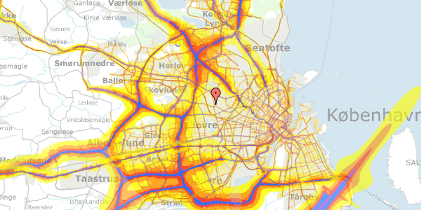 Trafikstøjkort på Boeslundevej 14B, 2700 Brønshøj