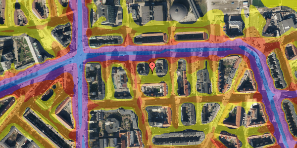 Trafikstøjkort på Bogensegade 5, 3. tv, 2100 København Ø