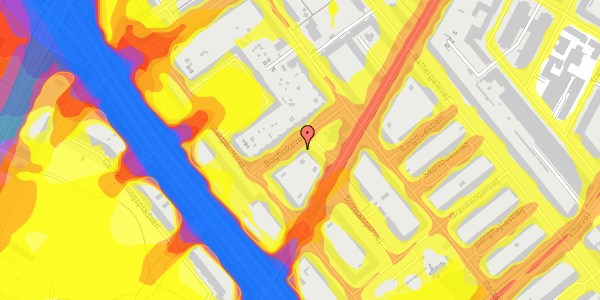 Trafikstøjkort på Bogfinkevej 8, 1. tv, 2400 København NV