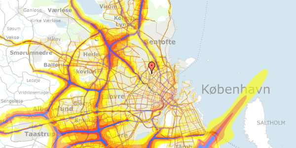 Trafikstøjkort på Bogtrykkervej 6, 1. tv, 2400 København NV