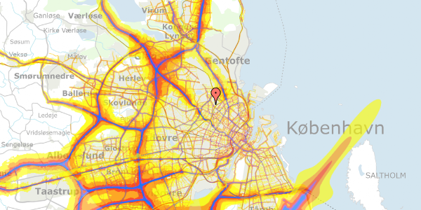 Trafikstøjkort på Bogtrykkervej 22, 3. tv, 2400 København NV