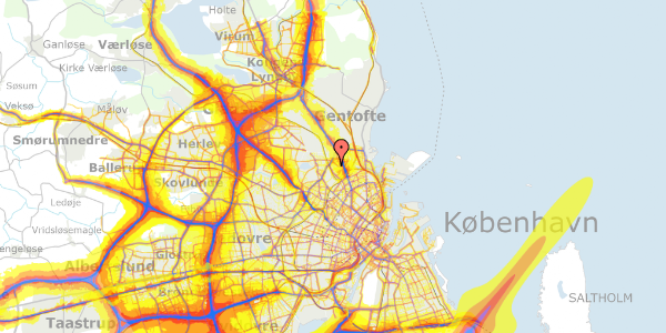 Trafikstøjkort på Bolandsvej 20, st. mf, 2100 København Ø