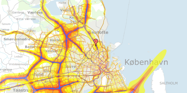 Trafikstøjkort på Bolandsvej 20, 1. tv, 2100 København Ø