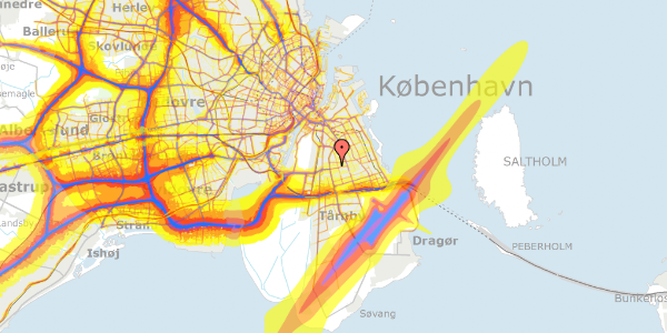 Trafikstøjkort på Boltonvej 16, 2300 København S