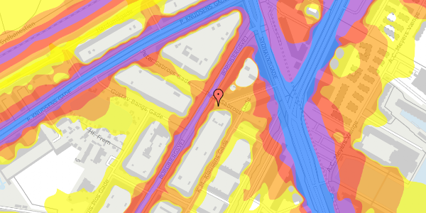 Trafikstøjkort på Borgbjergsvej 15, 3. th, 2450 København SV