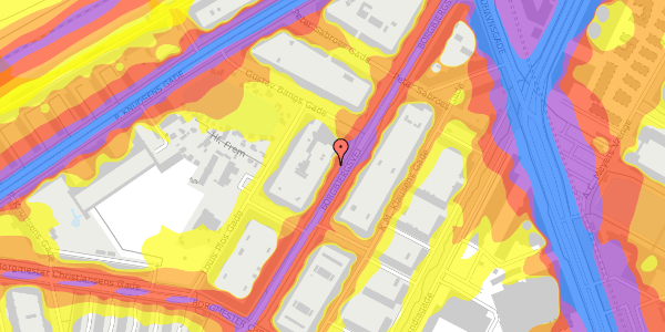 Trafikstøjkort på Borgbjergsvej 32, kl. th, 2450 København SV