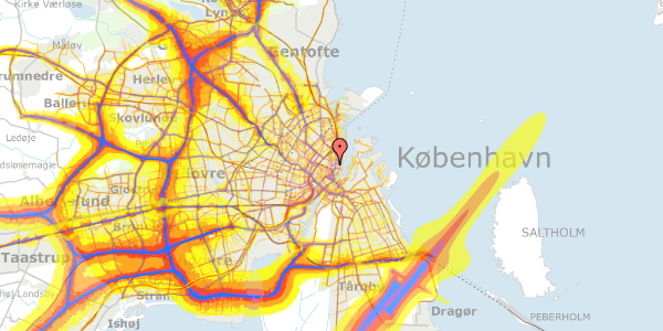 Trafikstøjkort på Borgergade 16, 1. , 1300 København K