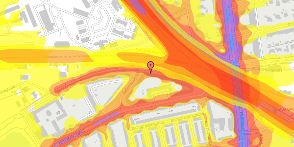 Trafikstøjkort på Sibeliusgade 29, st. th, 2100 København Ø