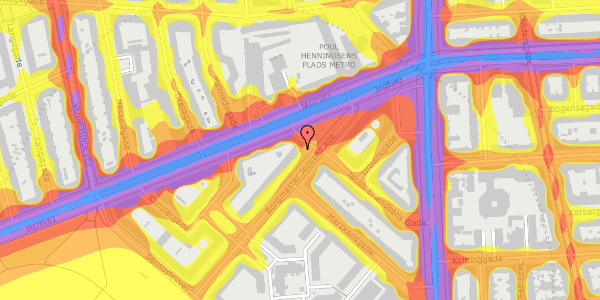 Trafikstøjkort på Borgmester Jensens Allé 2, kl. , 2100 København Ø